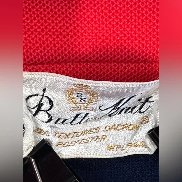 Vintage Butter Knit navy dark red orange lightweight open blazer - Picture 9 of 9